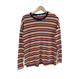 Marine Layer Merritt Crew Multi Stripe Long Sleeve Crew Neck Shirt Size S
